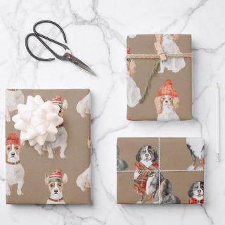 Rustic Kraft Dogs Dressed for Christmas  Sheets