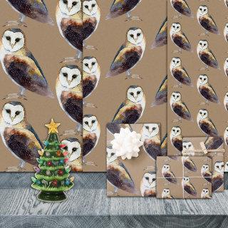 Rustic Kraft Elegant Barn Owl  Sheets