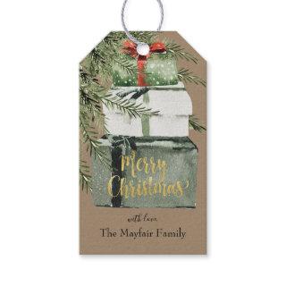 Rustic Kraft Gifts Under The Tree Merry Christmas Gift Tags