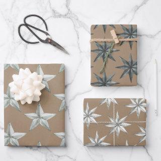 Rustic Kraft Metal Scandinavian Holiday Star  Sheets