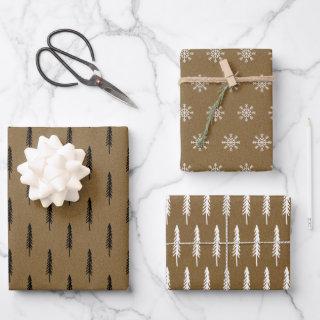 Rustic Kraft Paper Christmas Tree Pattern Gift