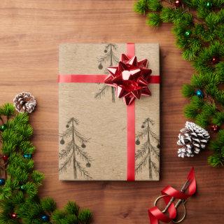 Rustic Kraft Paper | Christmas Tree Sketch Minimal