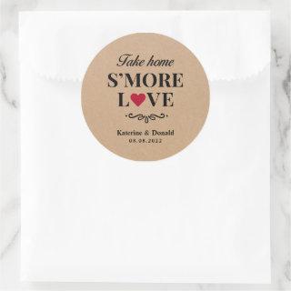 Rustic Kraft S’more Love Wedding Classic Round Sticker