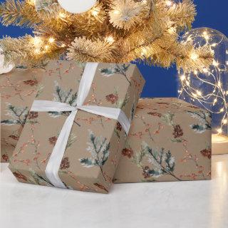 Rustic Kraft Winter Spruce Cones & Berries Small