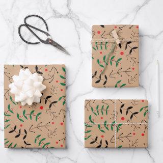 Rustic Kraft Winter Woodland Greenery  Sheets