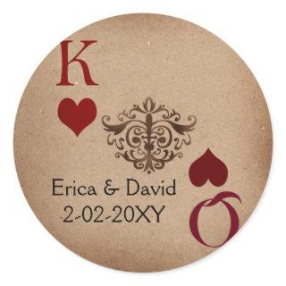 Rustic Las Vegas Wedding Cards Classic Round Sticker