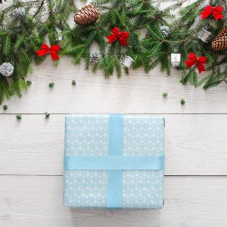 Rustic Light Blue and White Snowflakes