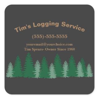 Rustic Logging Tree Company Service Square Sticker