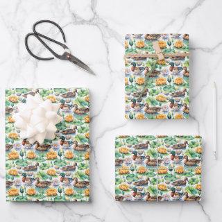 Rustic Mallard Ducks On Lake Lilly Pads   Sheets