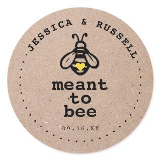 Rustic Meant To Bee Wedding Classic Round Sticker