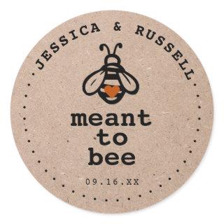 Rustic Meant To Bee Wedding Classic Round Sticker