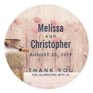 Rustic Milk Can Country Wedding Thank You Classic Round Sticker