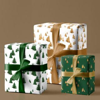 Rustic Modern Faux Gold & Green Pine Tree Forest  Sheets