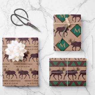 Rustic Moose Faux Leather Animal Assortment Cute  Sheets