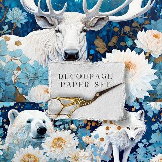 Rustic Moose Fox Bear Decoupage  Sheets