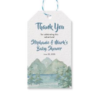 Rustic Mountains Watercolor Adventure Baby Shower  Gift Tags