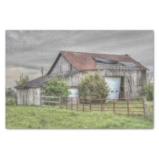 Rustic Ohio Barn Under Storm Clouds Tissue Paper