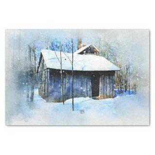 Rustic Old Camp Cabin Decoupage Tissue Paper