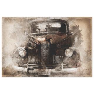 Rustic Old Vintage Car Decoupage Tissue Paper