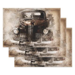 Rustic Old Vintage Car Decoupage  Sheets