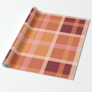 Rustic Orange Autumn  Fall Plaid Tartan