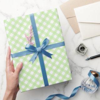 Rustic, Pastel Green Gingham Pattern