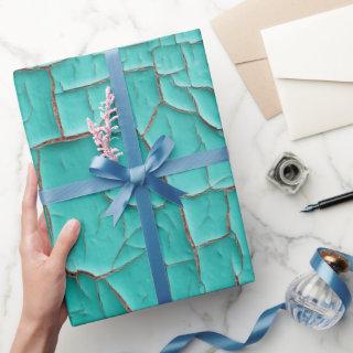 Rustic Peeling paint turquoise teal blue green
