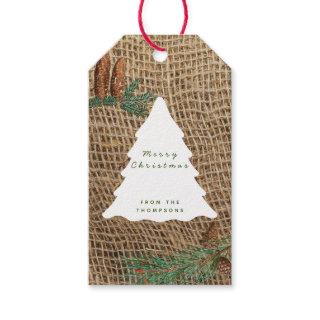 Rustic Pine Forest Christmas Tree Gift Tags