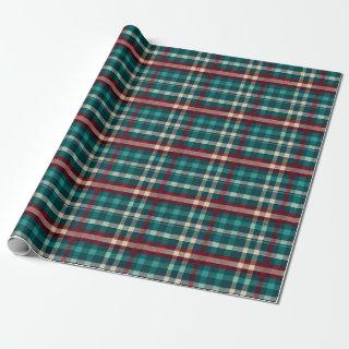Rustic Pine Green & Wine Red Plaid Checkered
