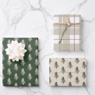 Rustic Pine Trees and Plaid Christmas  Sheets