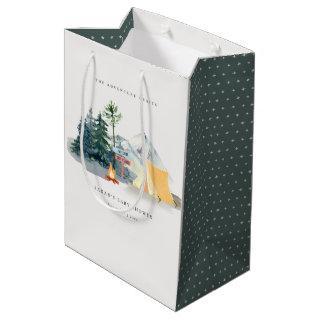 Rustic Pine Woods Camping Mountain Baby Shower Medium Gift Bag