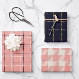 Rustic Pink Holiday Plaid and Tweed  Sheets