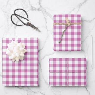 Rustic Pink White Gingham Checkered Pattern  Sheets