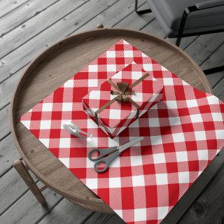 Rustic Plaid White Red Gingham Rustic Holiday