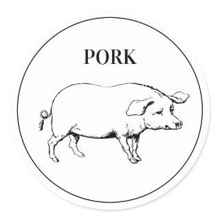 Rustic Pork Wedding Meal Choice Classic Round Sticker