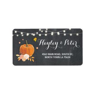 Rustic Pumpkin Chalk Address Light Labels Stickers