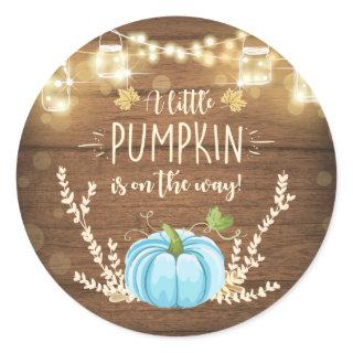 Rustic Pumpkin Favor Tags Sticker Topper Wood Fall