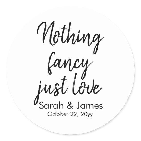 Rustic Quote Custom Wedding Favor for Reception Classic Round Sticker