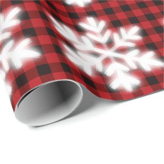 Rustic red and black plaid with snowflake detail