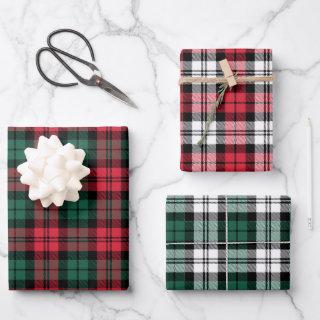 Rustic Red and Green Black Watch Plaid Christmas  Sheets