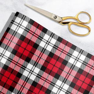 Rustic Red Black and White Tartan Plaid Holiday