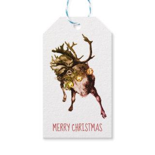 Rustic Reindeer Sleigh Bells Santa's Helper   Gift Tags