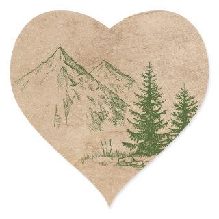 Rustic Scenic Mountain Range Stickers