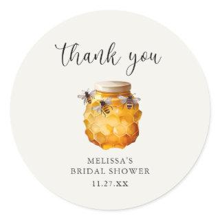 Rustic She Found Her Honey Bridal Shower Thank You Classic Round Sticker