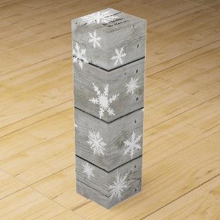 Rustic Snowflake Wine Box