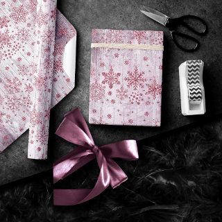 Rustic Snowflakes | Dusty Mauve Pink Wood Pattern
