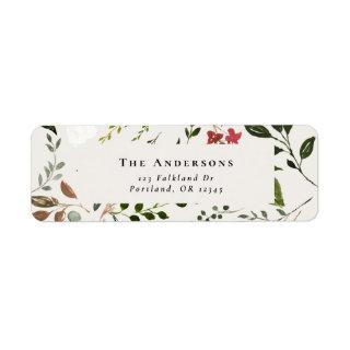 Rustic stag watercolor white floral wedding  label