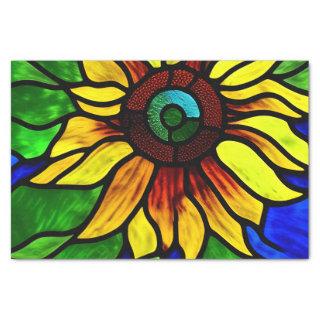 Rustic Stained Glass Look Country Sunflower Tissue Paper