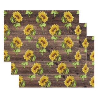 Rustic Sunflower on Wood  Sheets
