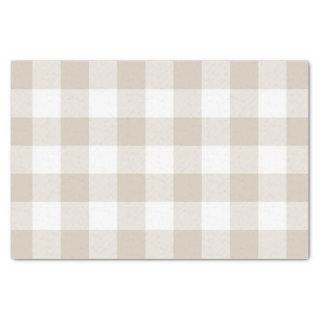 Rustic Tan and White Buffalo Check Pattern Tissue Paper